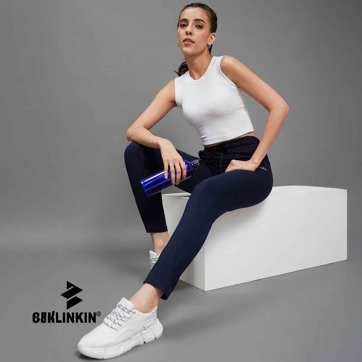 Blinkin Women's Cotton Pyjamas & Track Pants with Side Pockets | Navy - XL