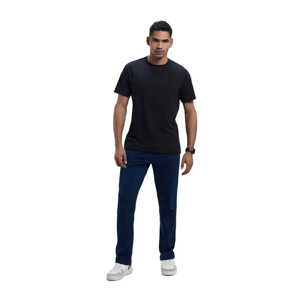 Jockey 9500 Men's Super Combed Cotton Rich Trackpants|Regular Fit|Side Pockets | Navy/Grey Mel-M