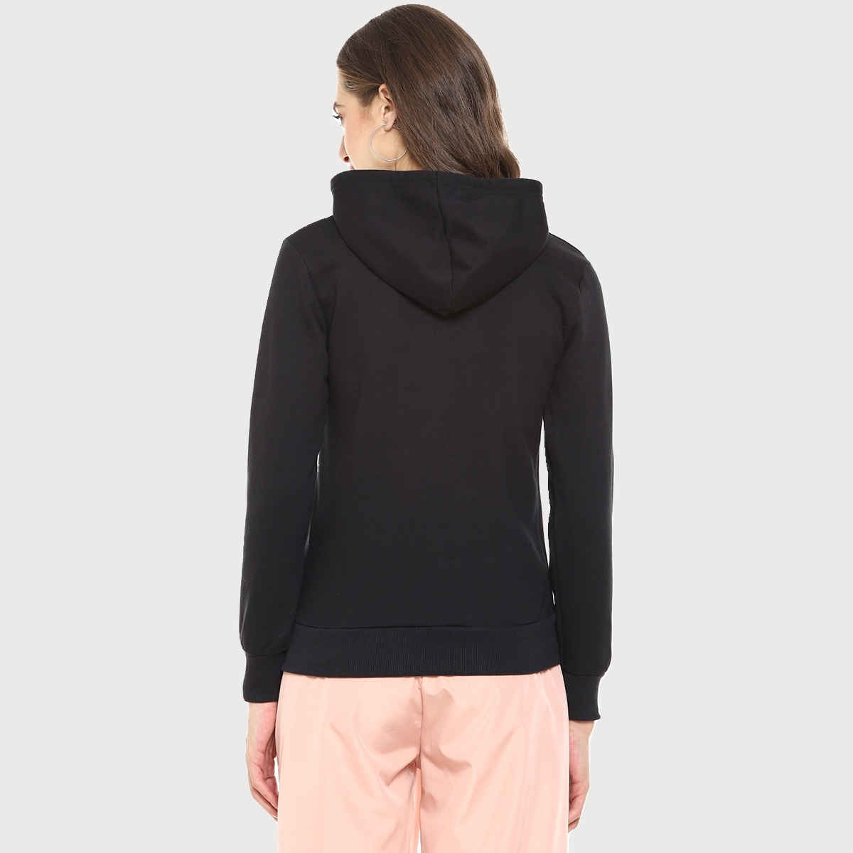 Campus Sutra Women's Winter Hoodie | Black - XL