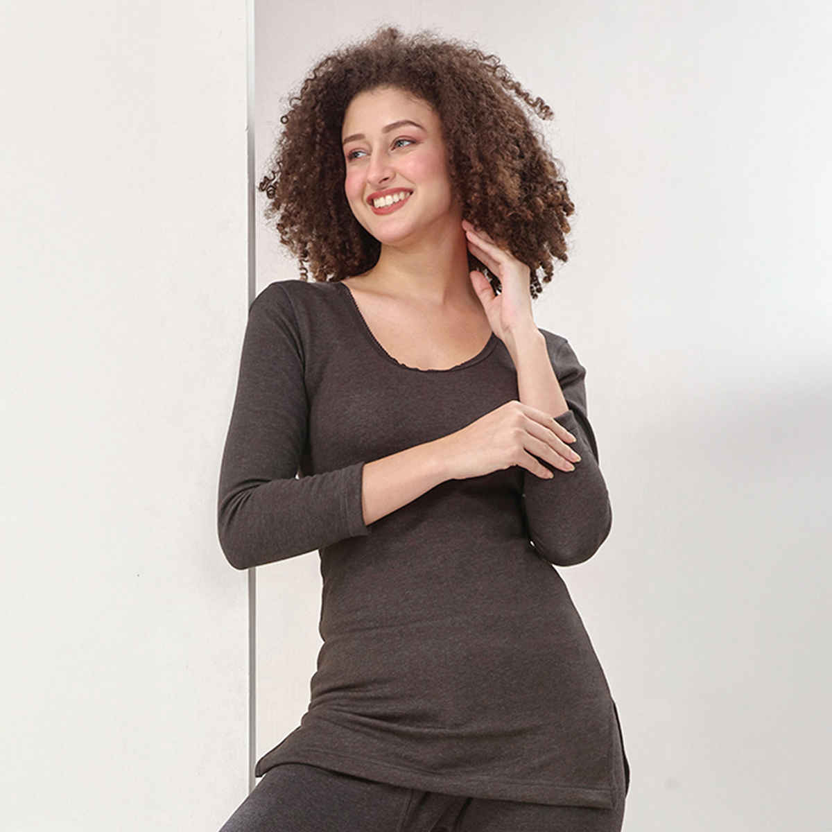 Lux Inferno Women's Premium Fleece Thermal Top | Black - 85