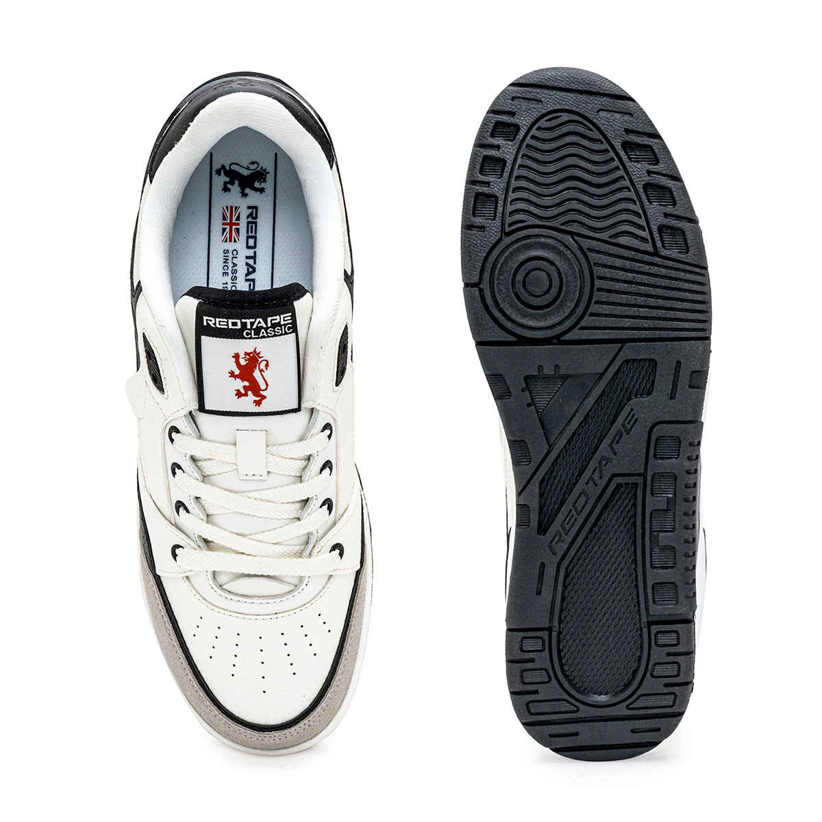 Red Tape Men's Sneakers | RSL0212A | White and Black - UK 6