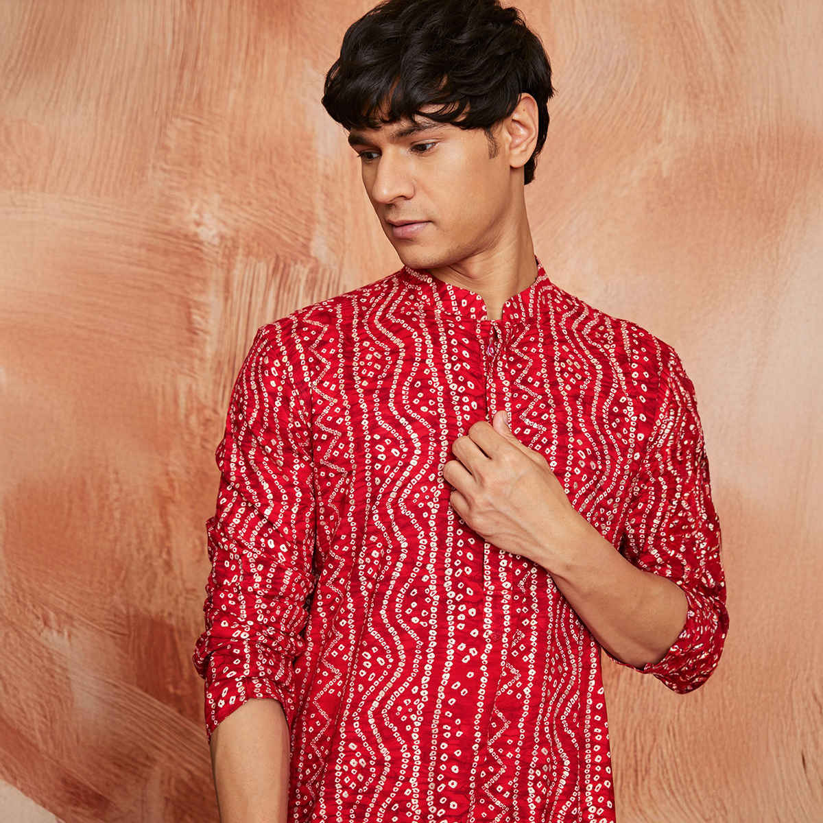 Vastramay Men's Rayon Kurta for Eid | Red - M