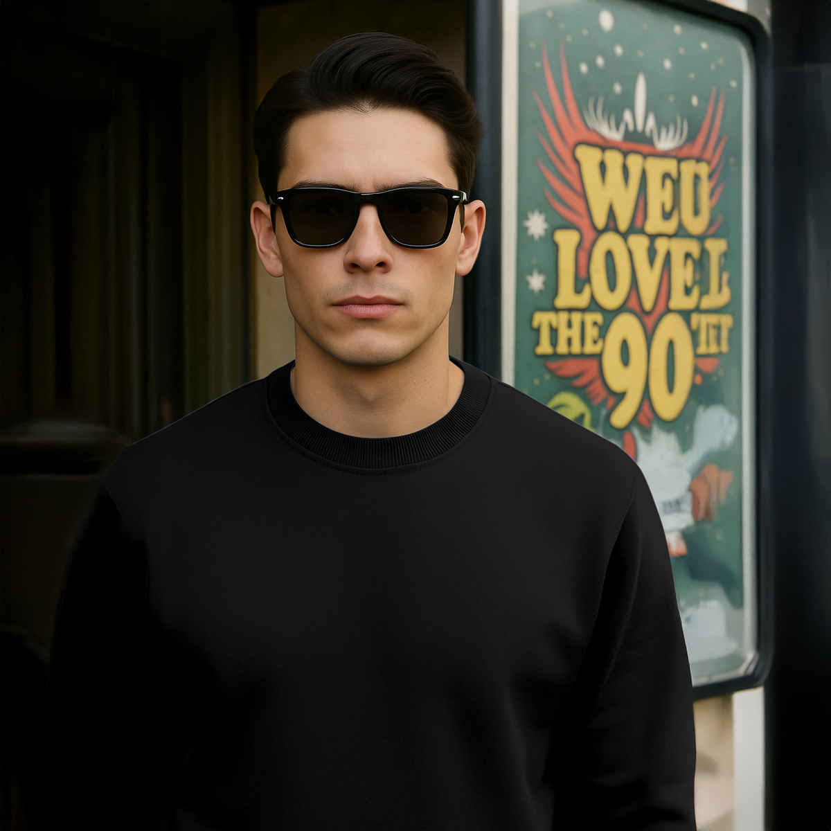 Ftx Men's Solid Regular Fit Full Sleeve Both Side Pocket With Zipper Fleece Sweatshirt | Black - M