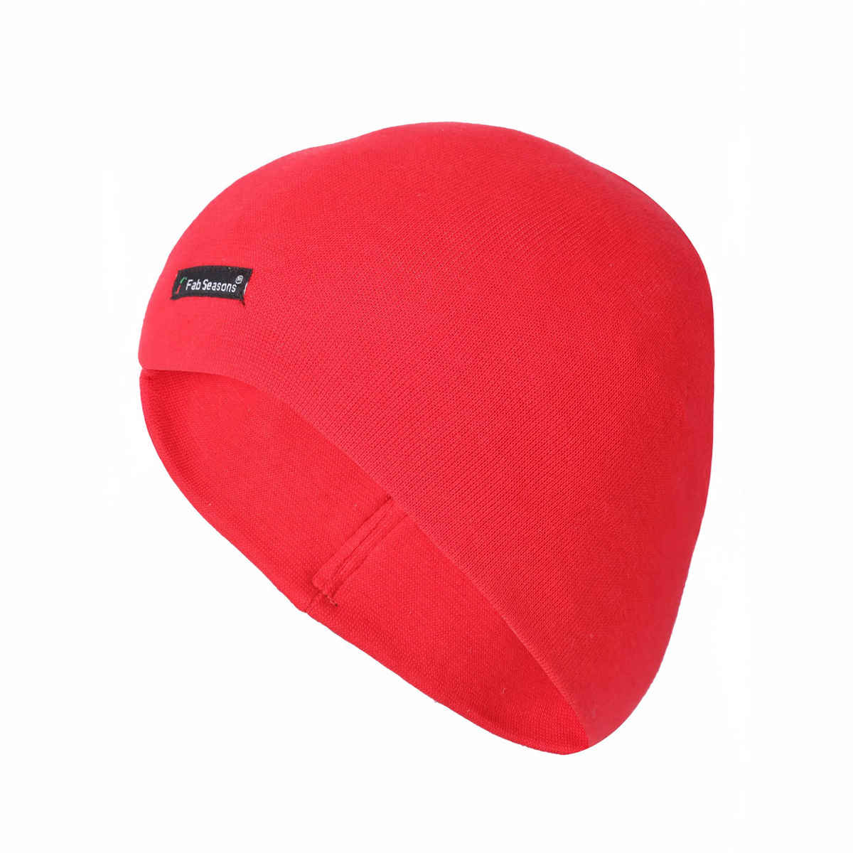 Fabseasons Unisex Solid Cotton Skull Cap | Red - Free Size