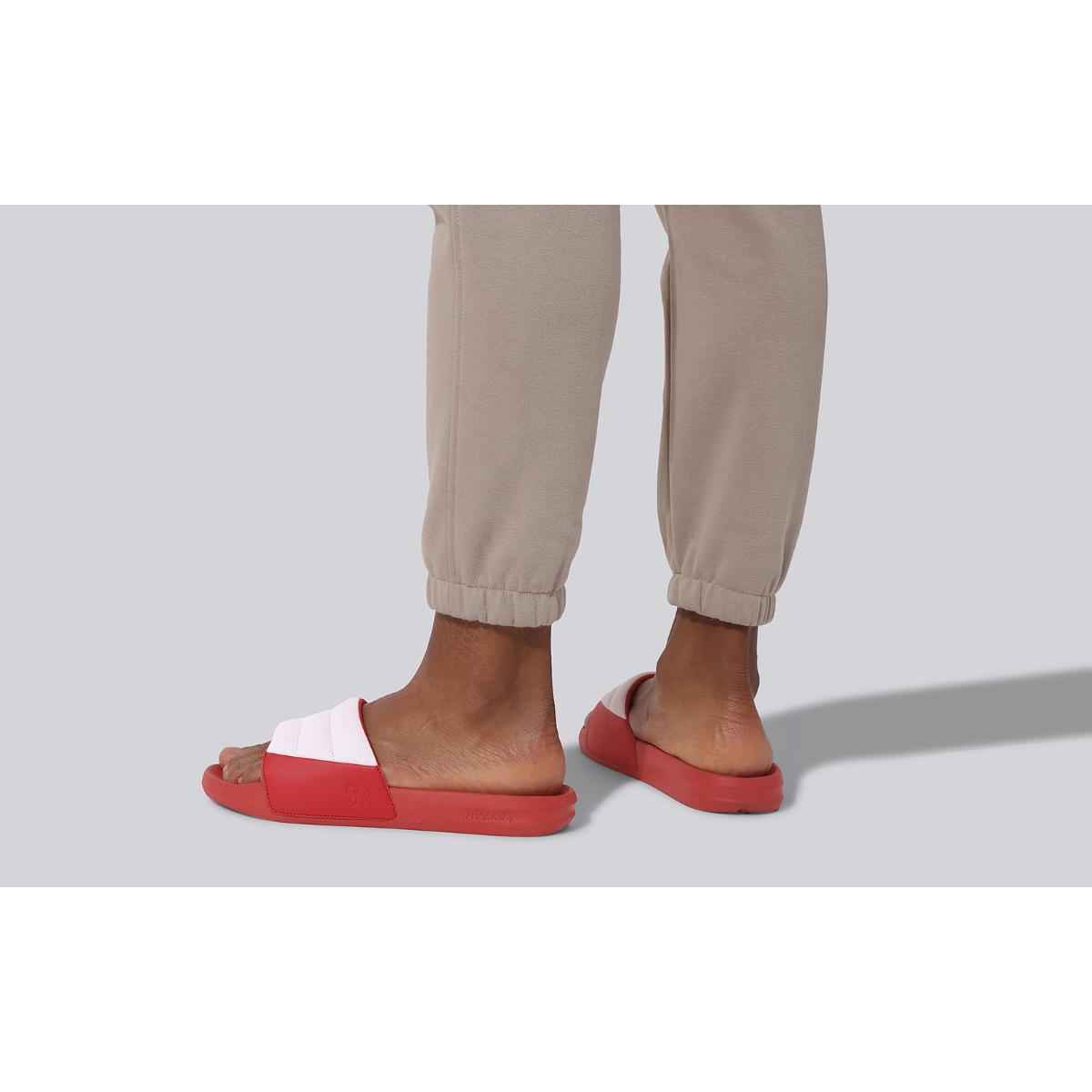 Neeman's Men's Squooshy Slides | White & Red - UK 9
