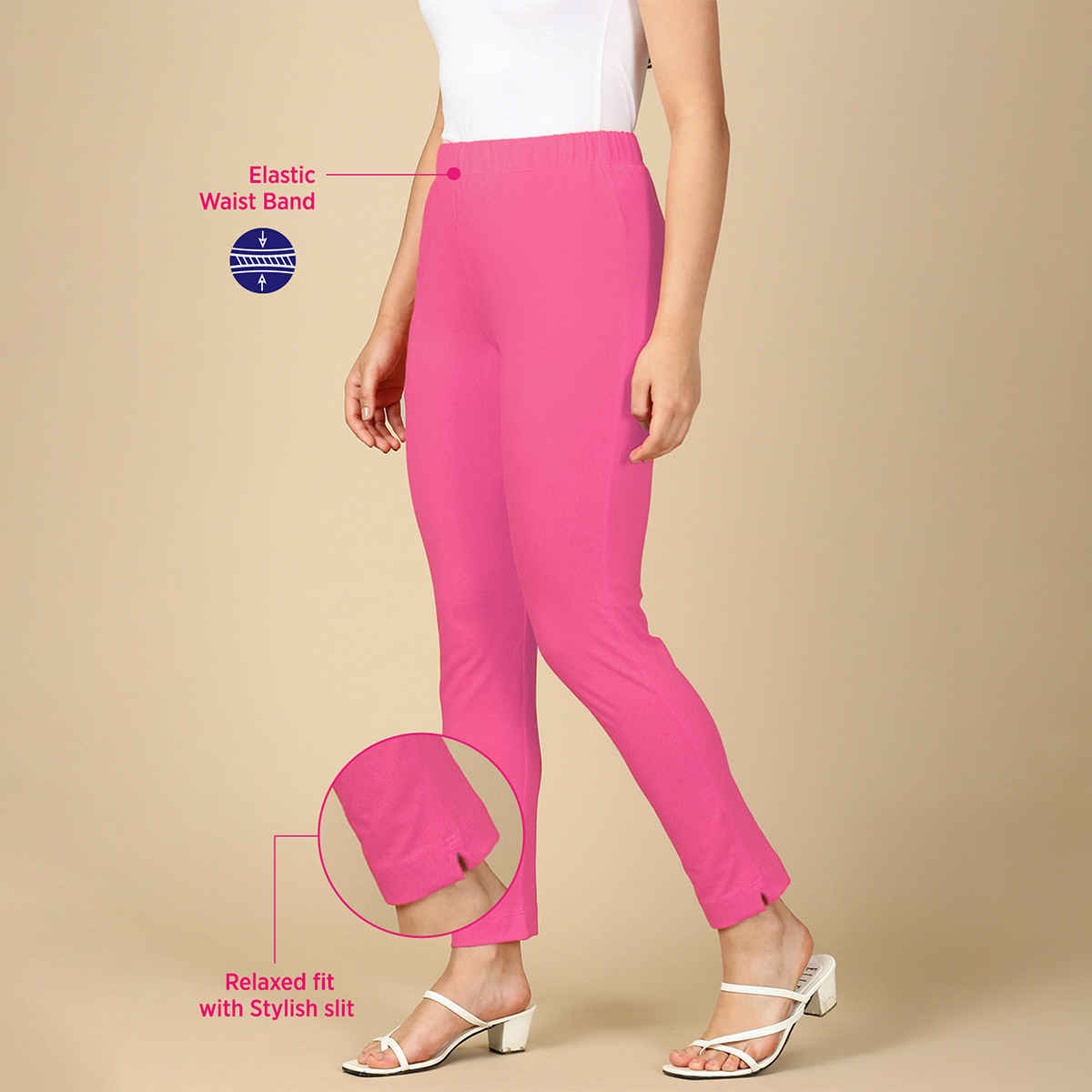 PYNK By Lux Cozi Women's Premium Modern Kurti Pants | Romantic Rani | Free Size