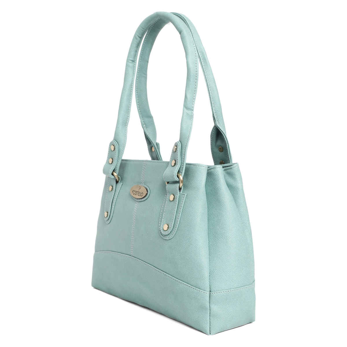 Fostelo Women's Vegan Leather Birdie Handbags Shoulder Hobo Bag Ladies Purse | Light Grey | Large