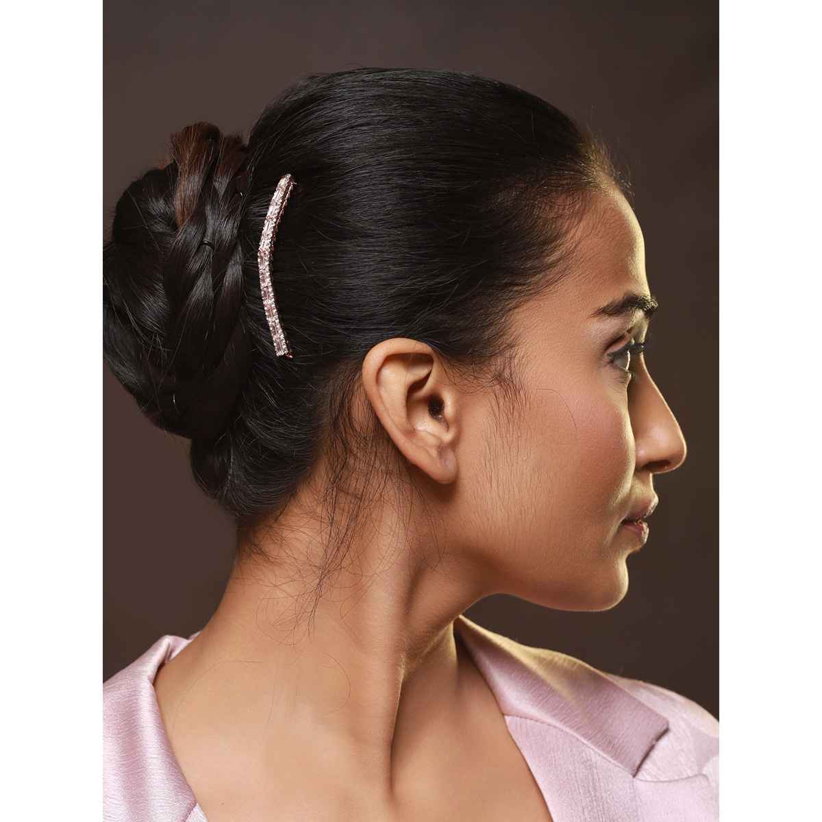 Aatmana Women Rose Gold-Plated Embellished Comb Pin