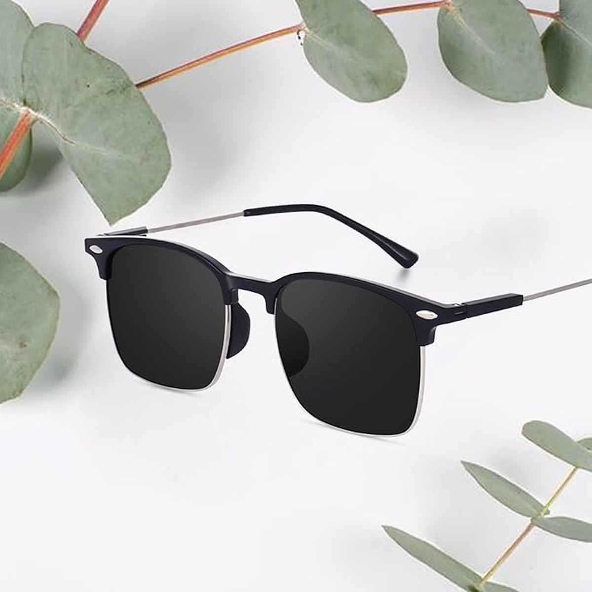 Peter Jones Unisex Solid Sunglasses | Black - One Size