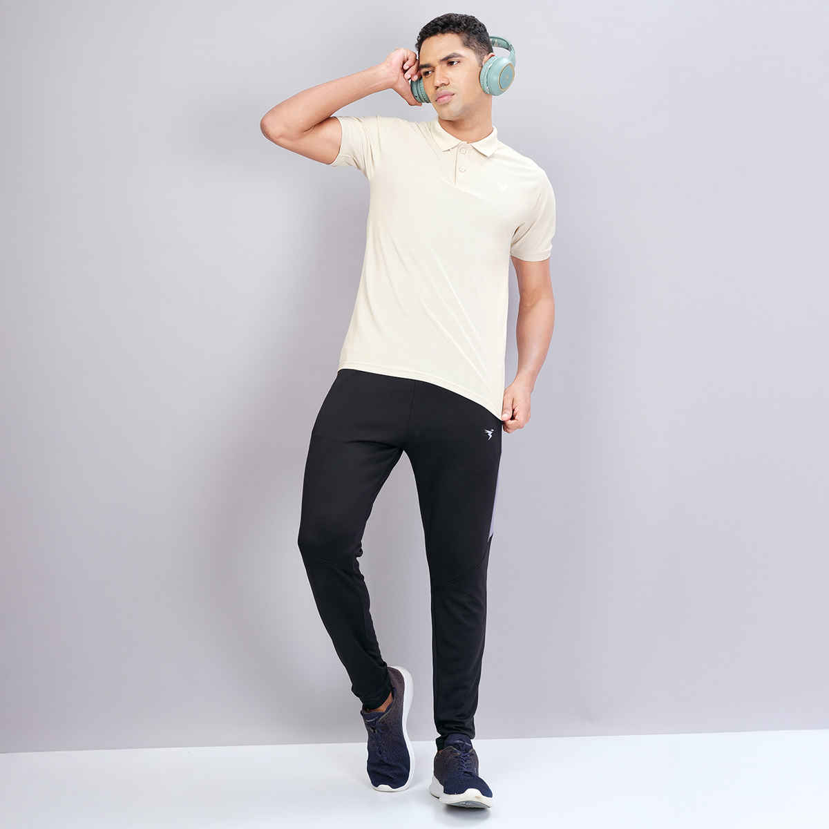 Technosport Men Poly Solid Slim Fit Sports Trackpants with TECHNO DRY | Black | M