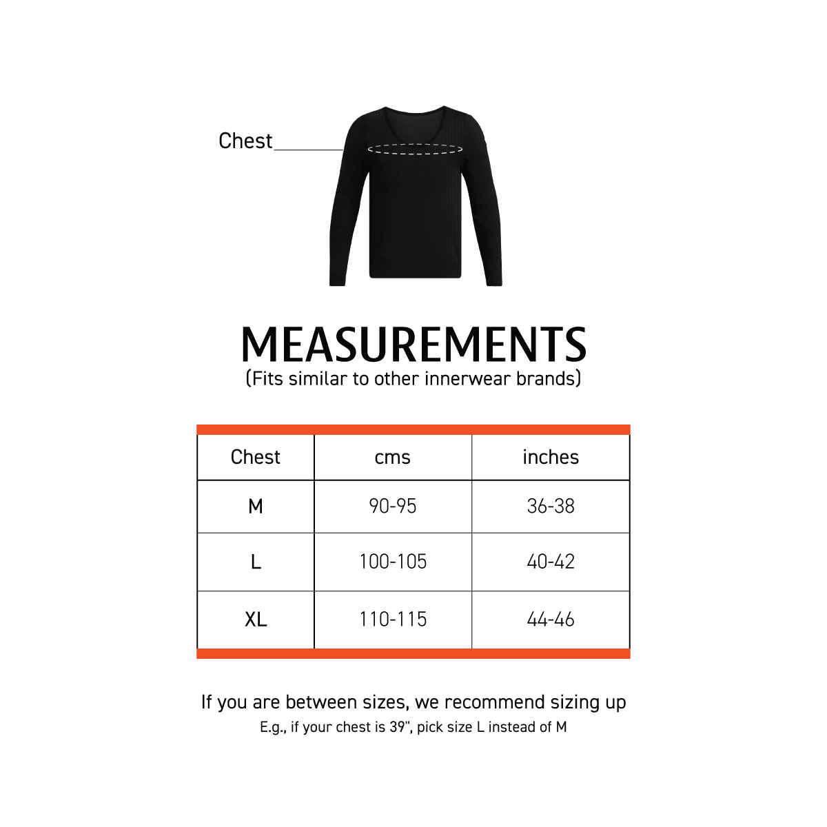 DaMENSCH Men's Fleece Undershirt Thermal Top | Black - L