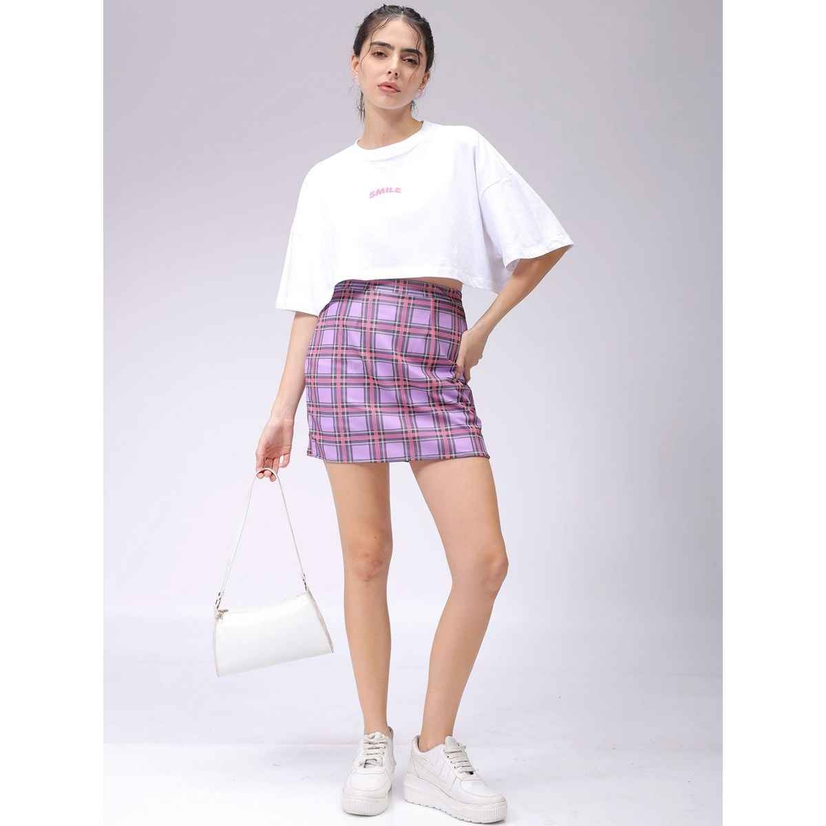 Freehand Women's Boxy Solid Casual Cropped T-shirt | 0424-Zfhcntee6-02 | White - M
