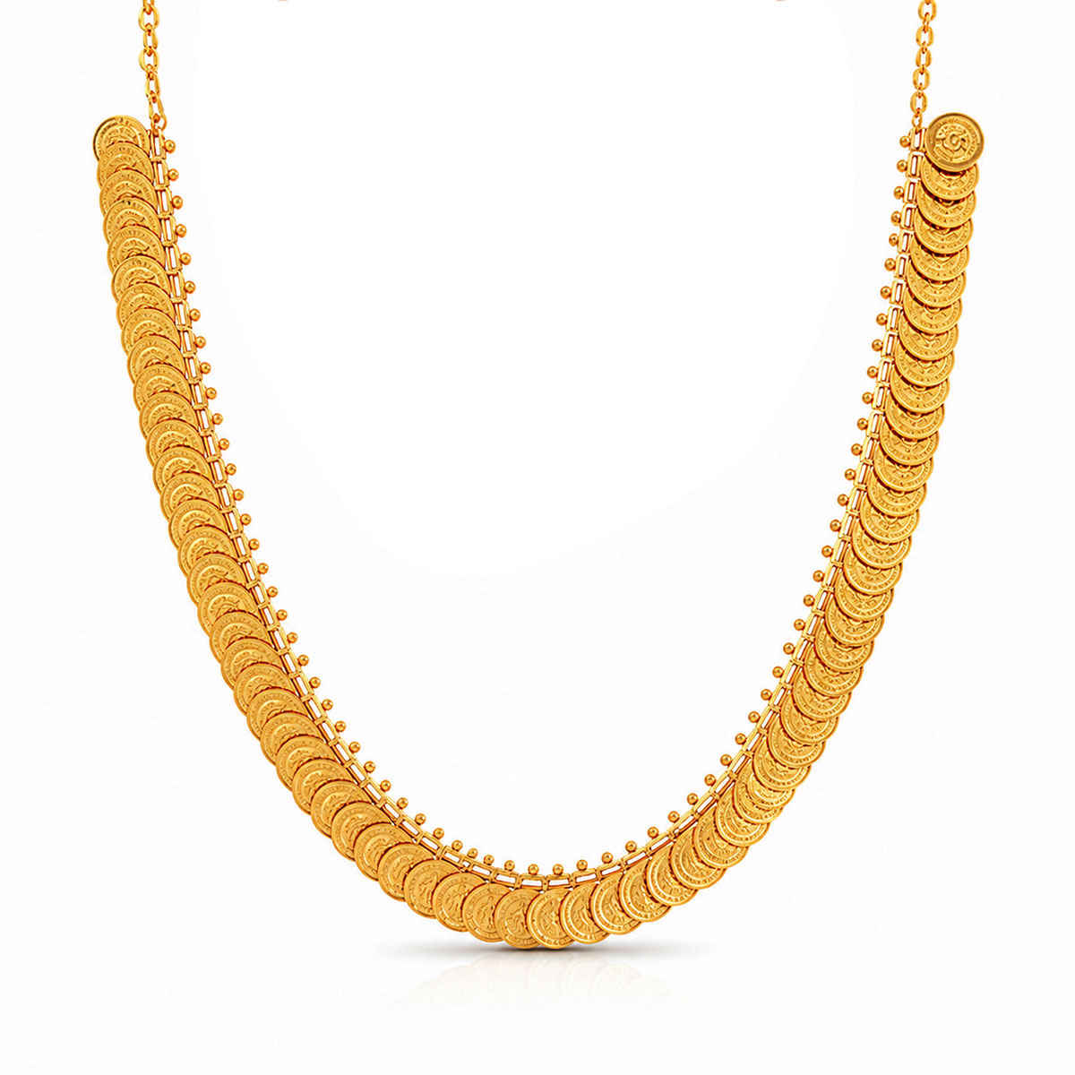 Zeneme Women's Gold-Plated South Indian Pink Lakshmi Kasu Coin Temple Necklace
