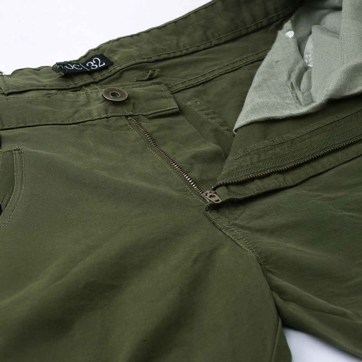 IVOC Men's Slim Fit Cargo Trousers | Olive - 36