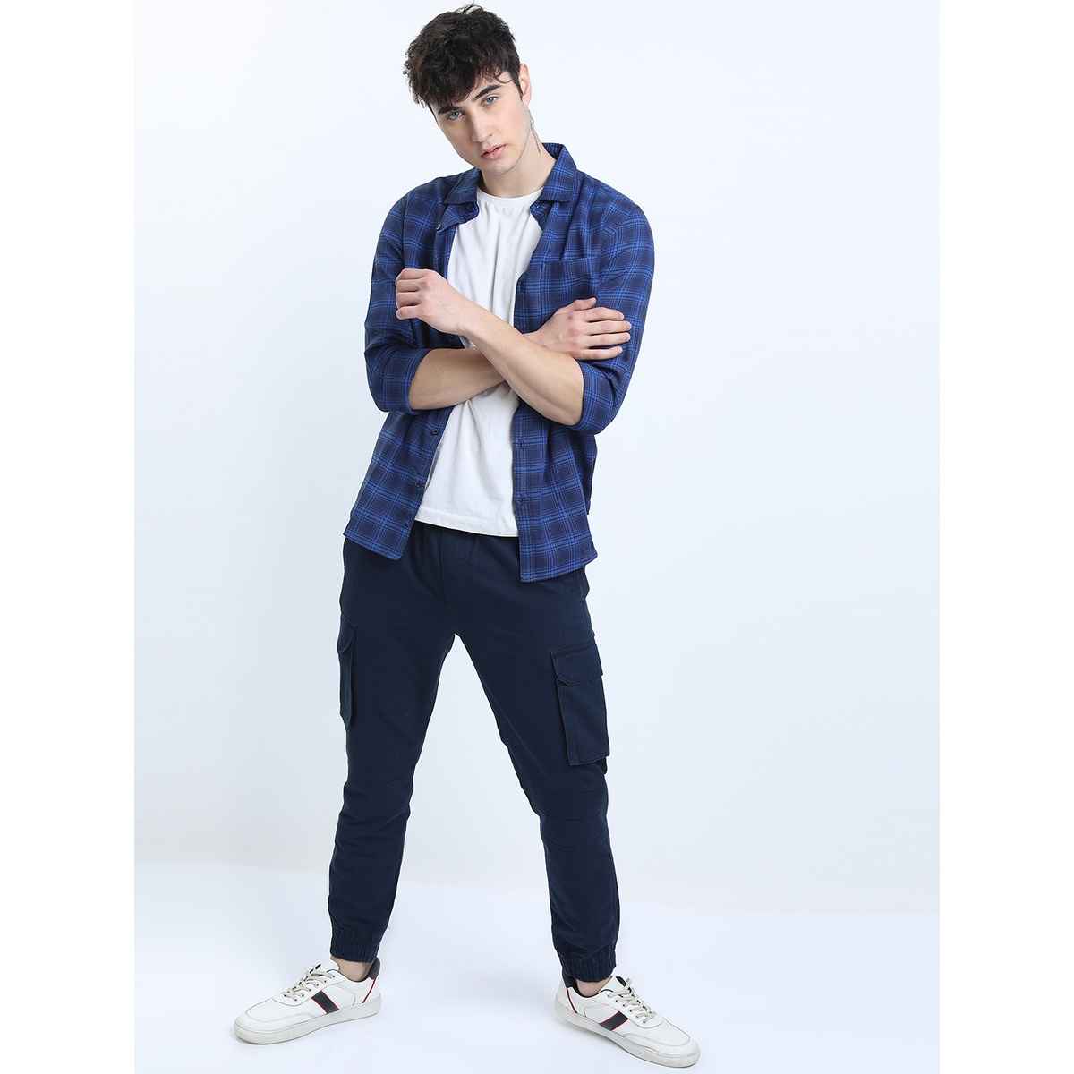 Ketch Men Navy Blue Joggers Trousers - Solid | Blue | 32