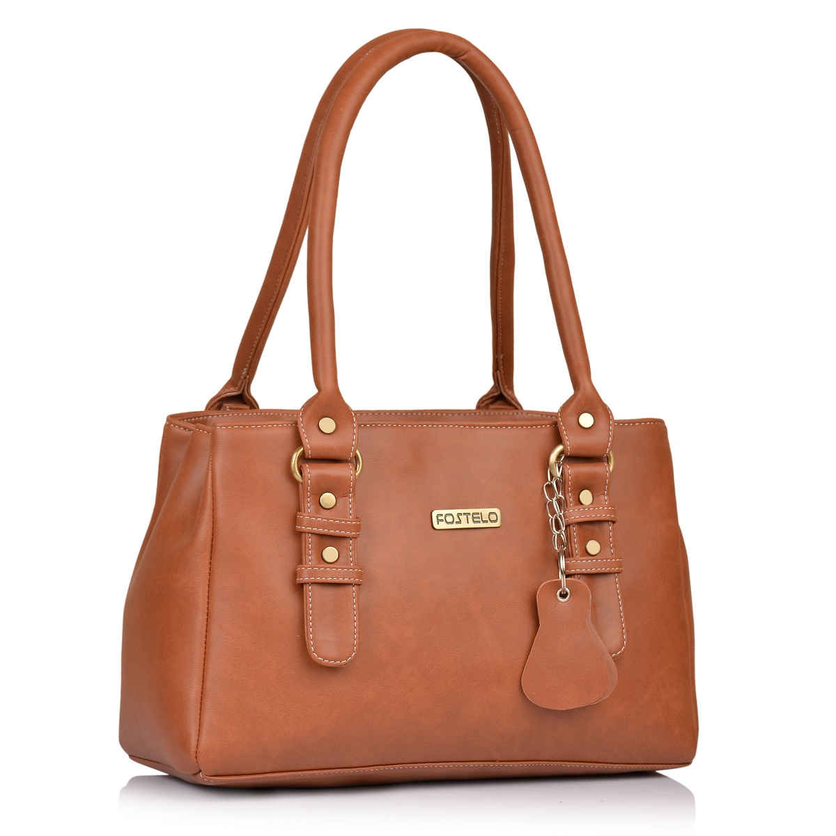 Fostelo Women's Vegan Leather Westside Handbags Shoulder Hobo Bag Ladies Purse | Tan | Large