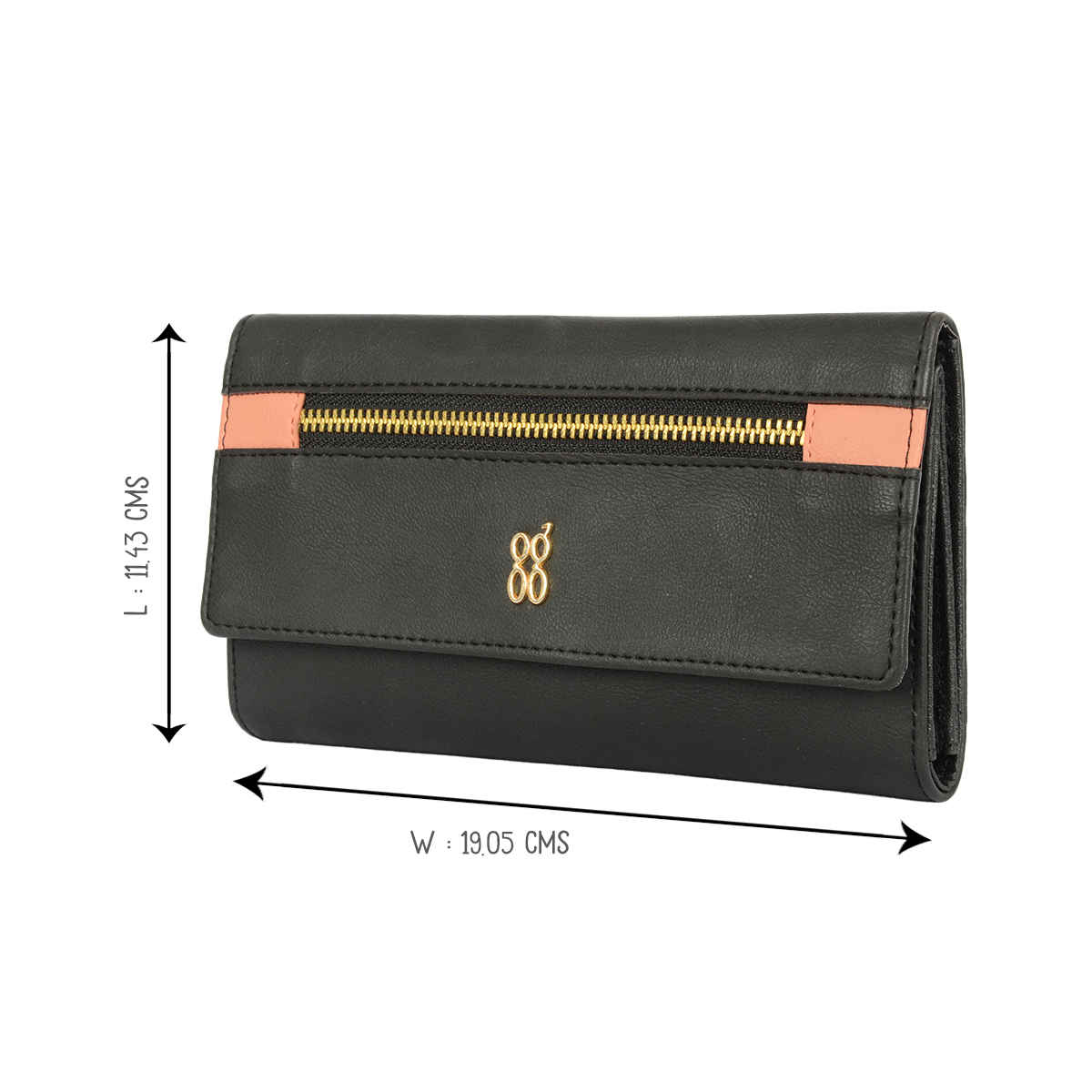 Baggit Women 3 Fold Wallets | Pencil Black