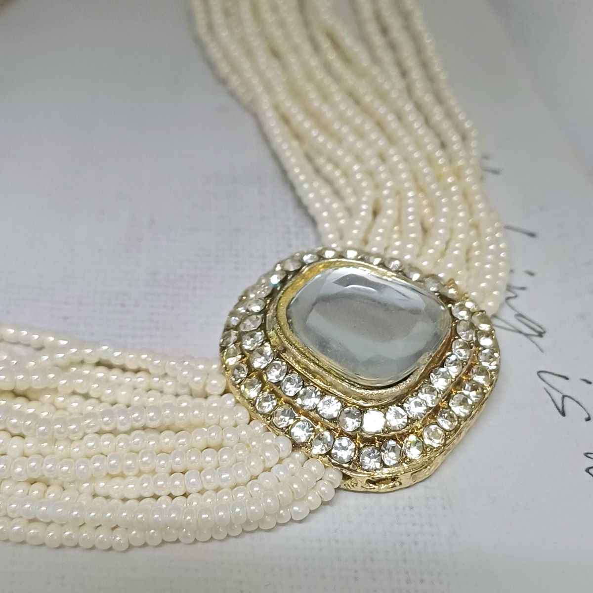 Pearl choker set (Necklace + Earring) - Assorted Design