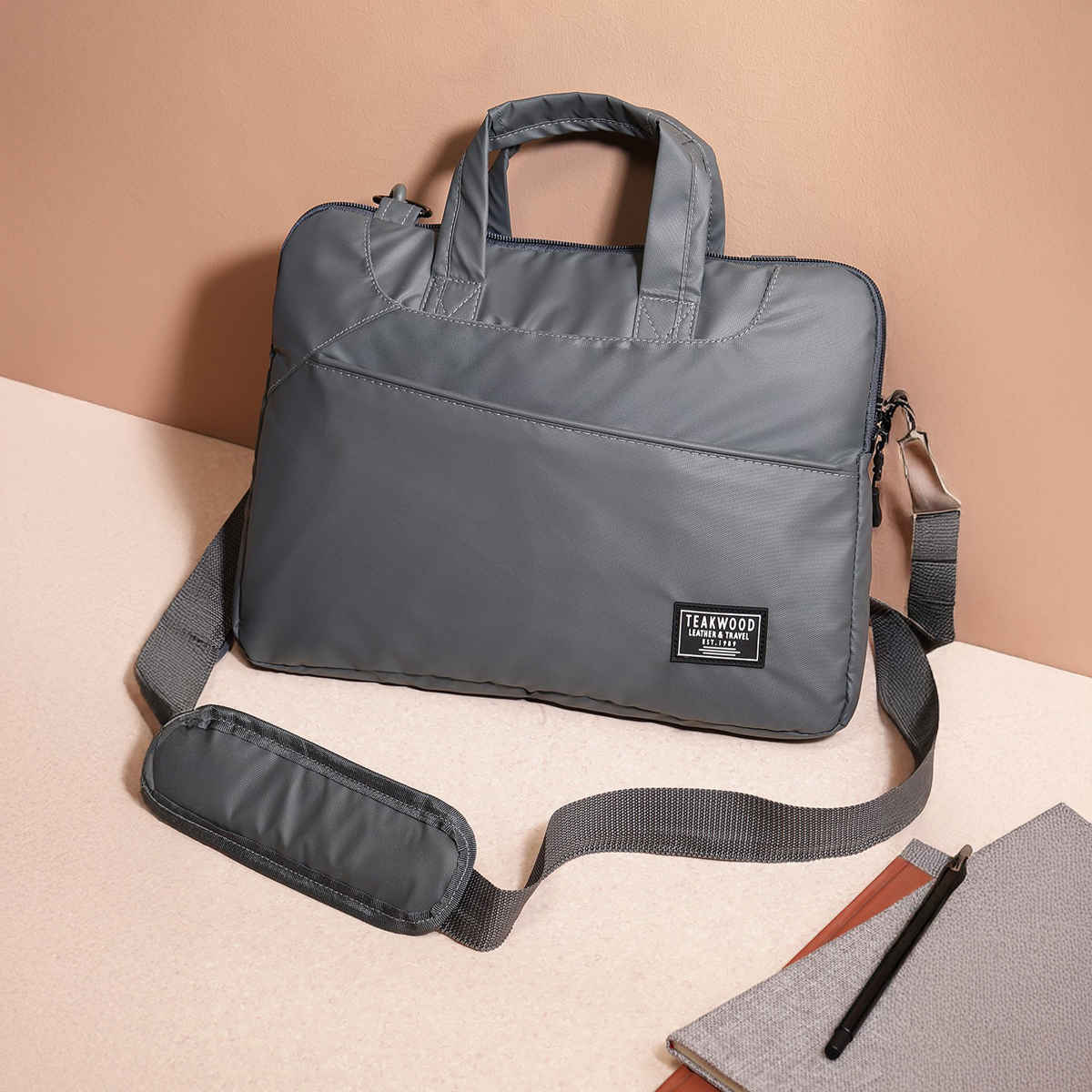 Teakwood Unisex Leathers Xerxes Backpack | Laptop Sleeve | Grey