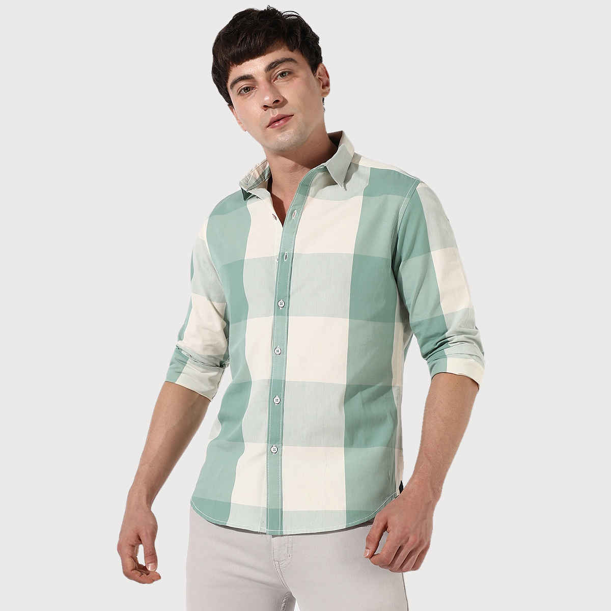 Campus Sutra Men's Cotton Check Shirt | Multicolour - S