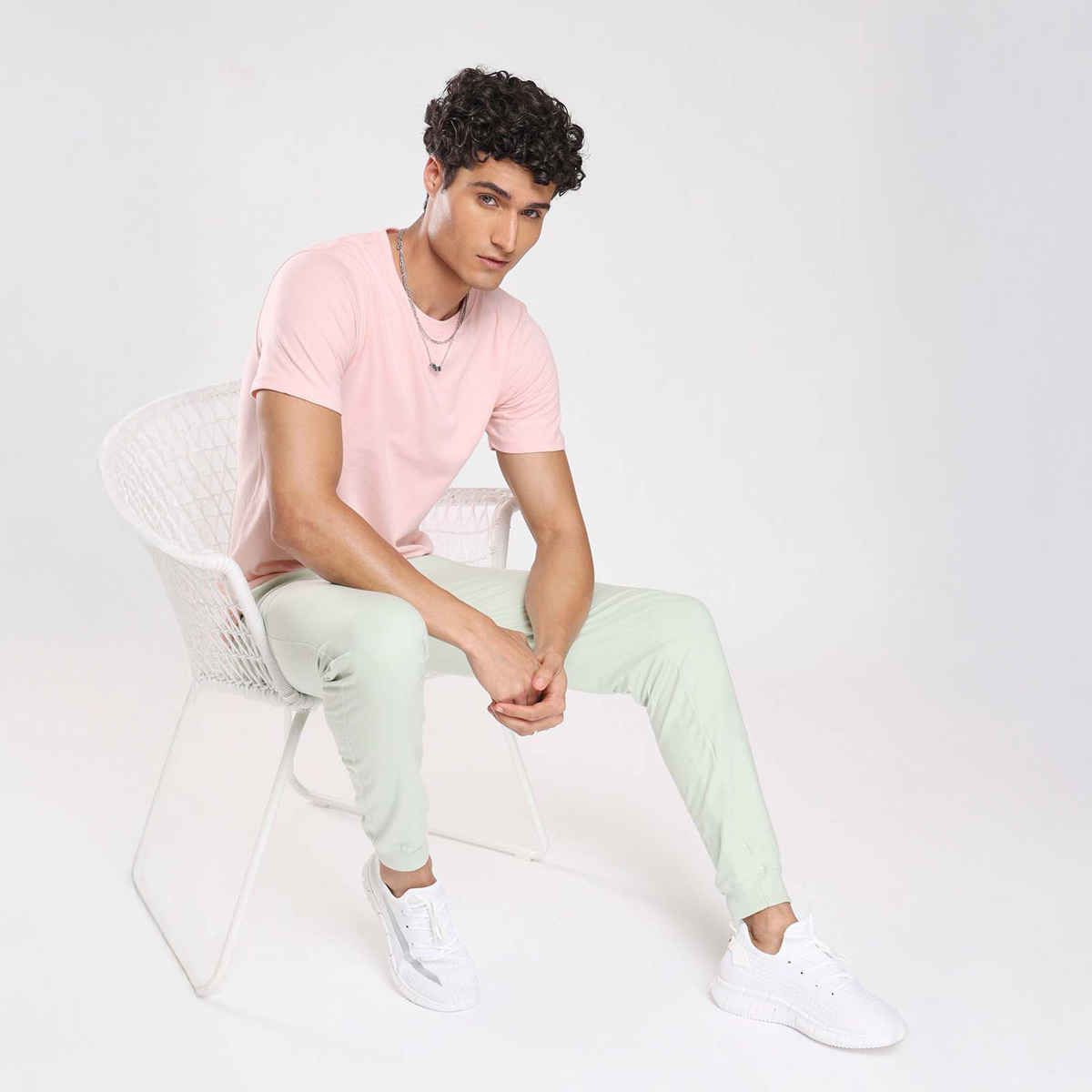 Nobero Men's Plain Classic Fit T-shirt | Blush - M