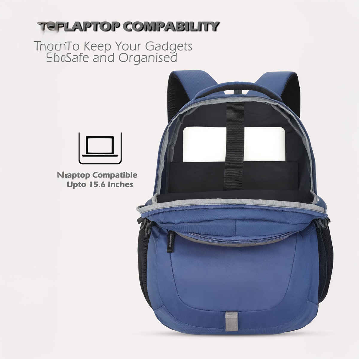 Lavie Sport Unisex Solid Polyester Padded Grab Handle Laptop Backpack | Navy | M (31 x 20 x 46 cm)