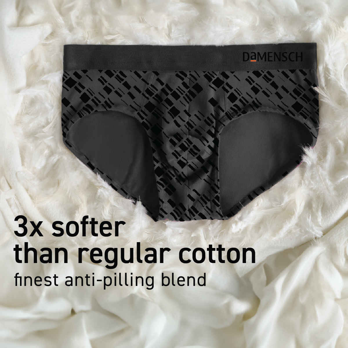 DaMENSCH Men's Modal Briefs | Silver and Grey - XL