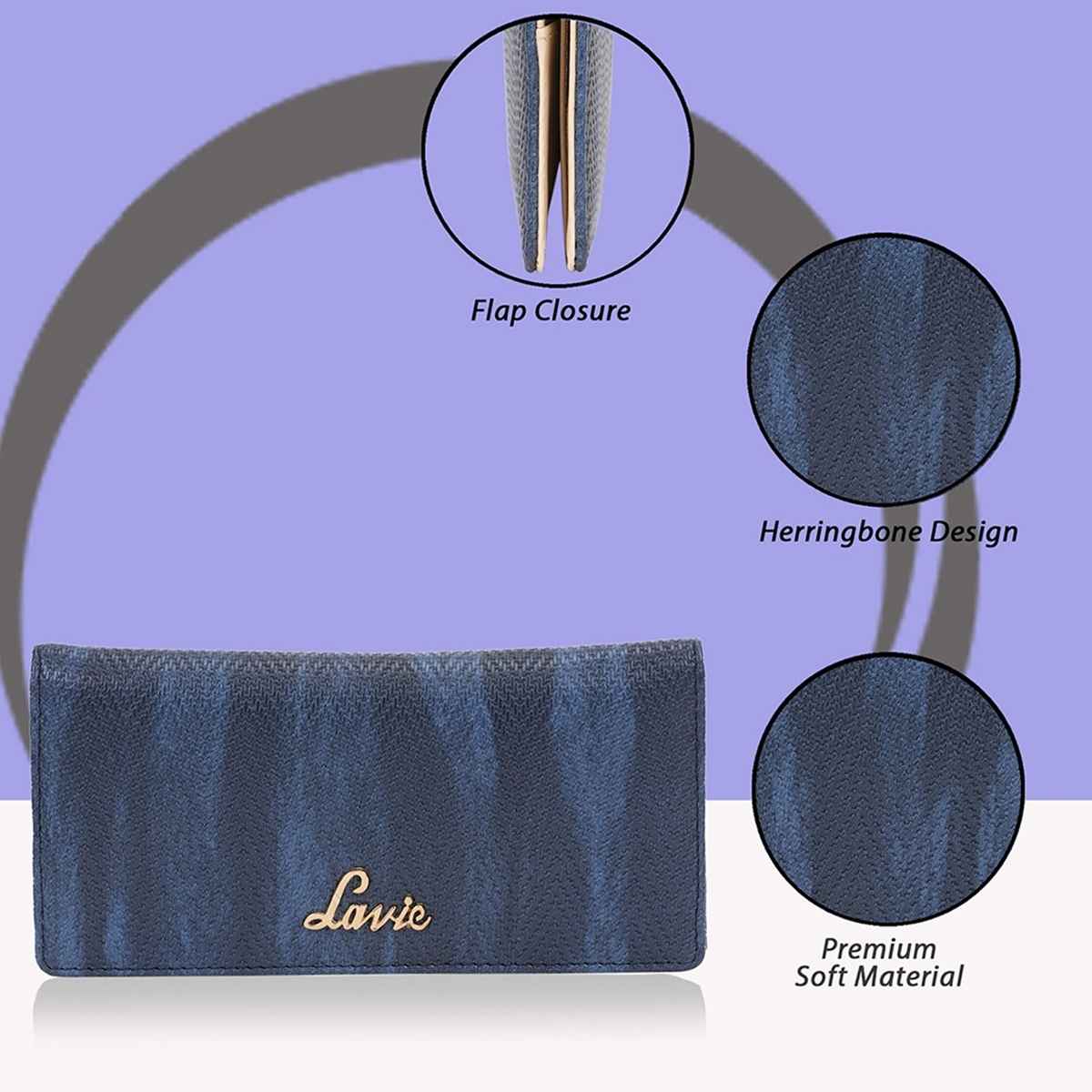 Lavie Women's Herring Safain Bifold Wallet | Large | Navy Blue