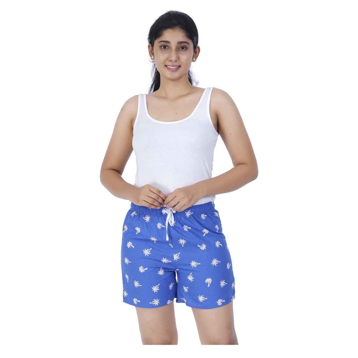 Happy Bunny Women's 100% Pure Soft Cotton Shorts | Blue - M