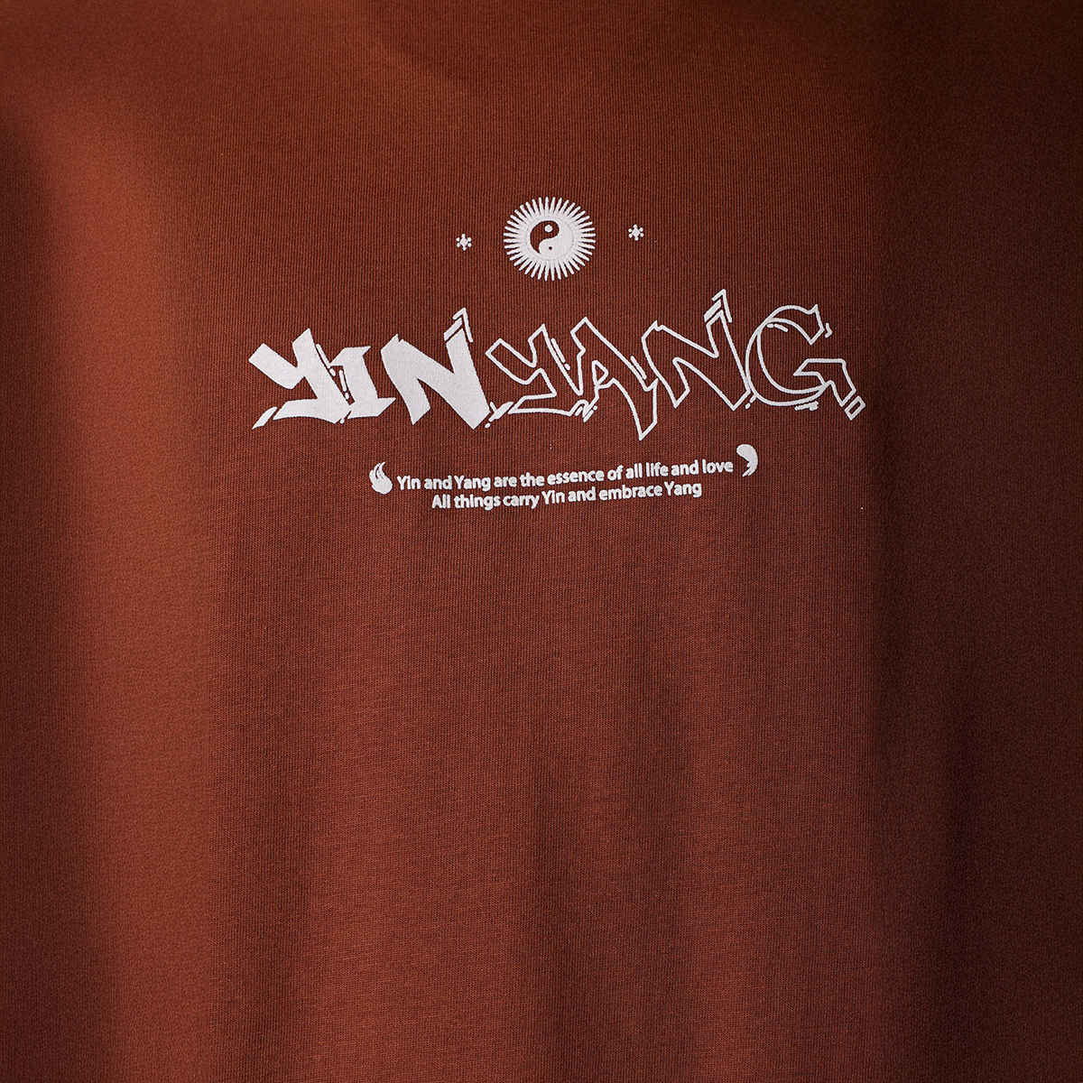 The Indian Garage Co Men's Placement Print Casual T-Shirt | Brown - XL