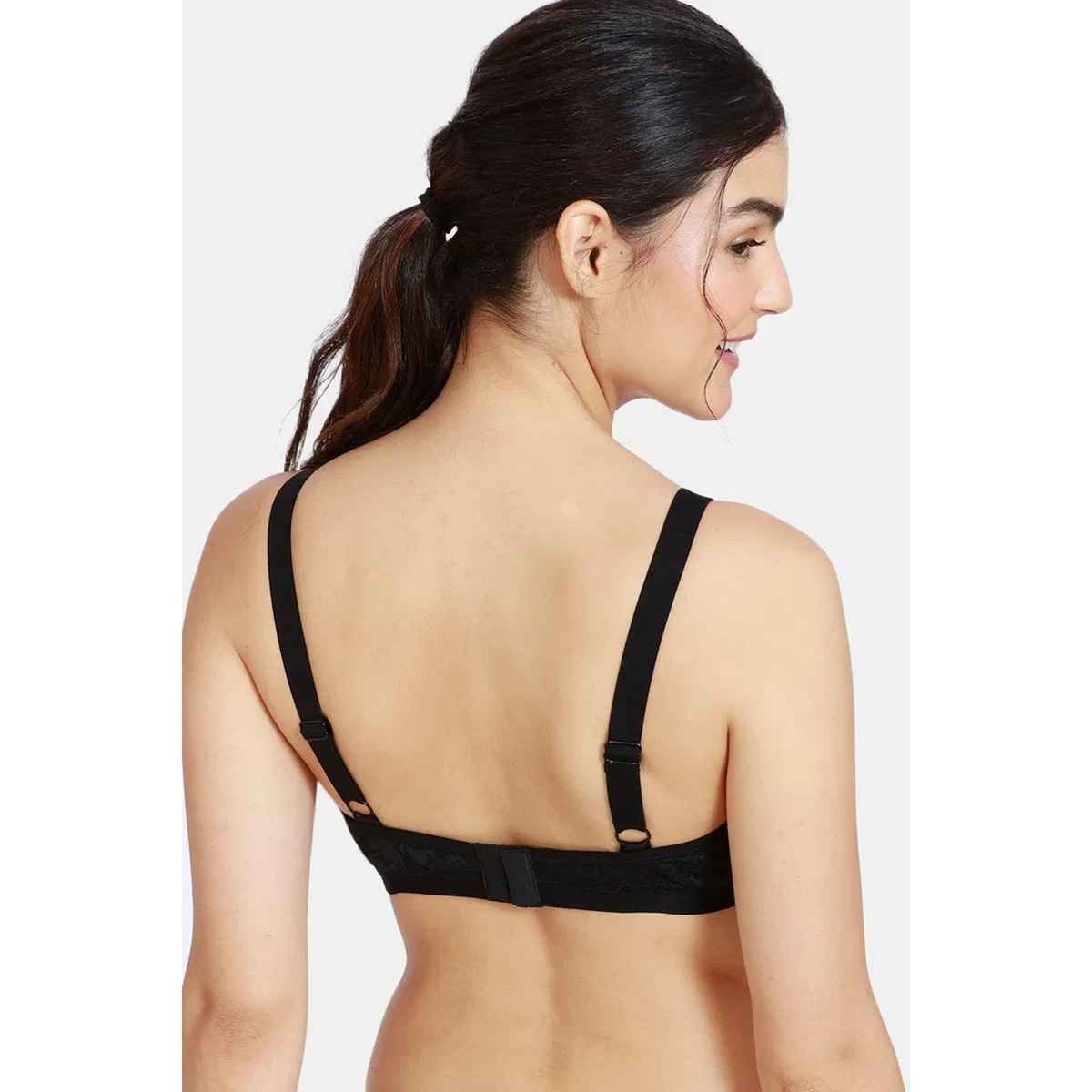 Zivame Women's Single Layered Non Wired Full Coverage T-shirt Bra | Black - 36B