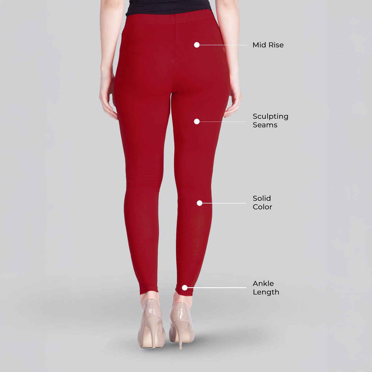 Lyra Women's Leggings Ankle Length | Cotton and Lycra - Free Size