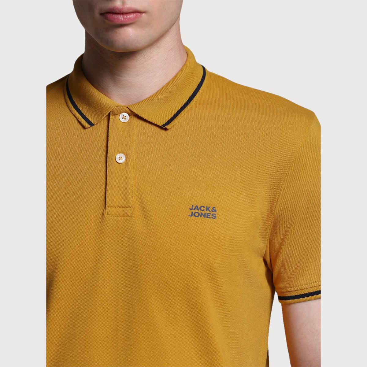 JACK & JONES Men's Regular Fit Short Sleeves Polo T-shirt | Yellow - L