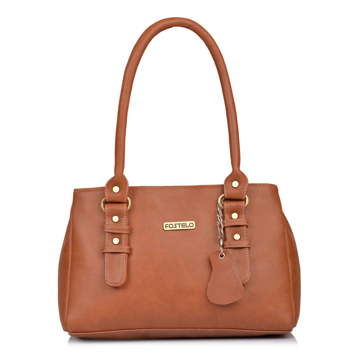 Fostelo Women's Vegan Leather Westside Handbags Shoulder Hobo Bag Ladies Purse | Tan | Large