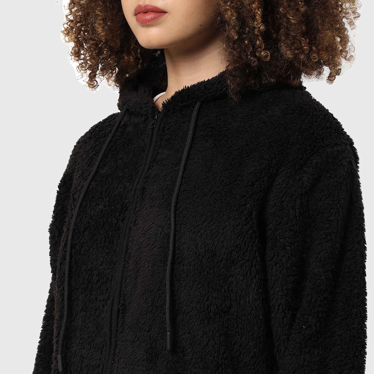 Campus Sutra Women's Stylish Hoodie | Black - L