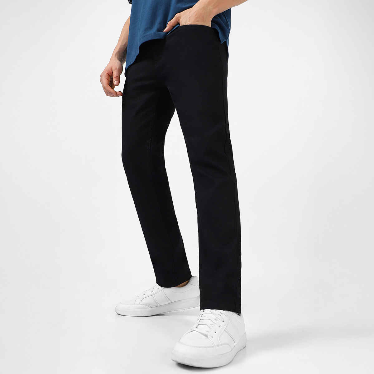 Urbano Fashion Men's Jeans Regular Fit Washed Stretchable | Black | 36