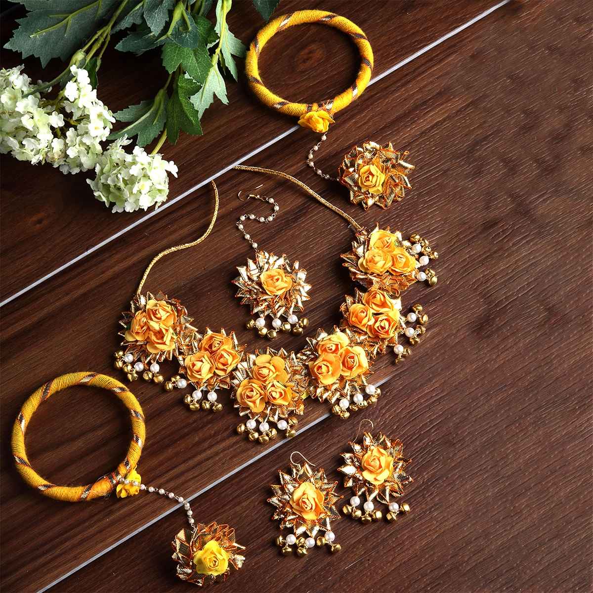 Zeneme Flower Wedding Jewellery Set for Women | Women's Day