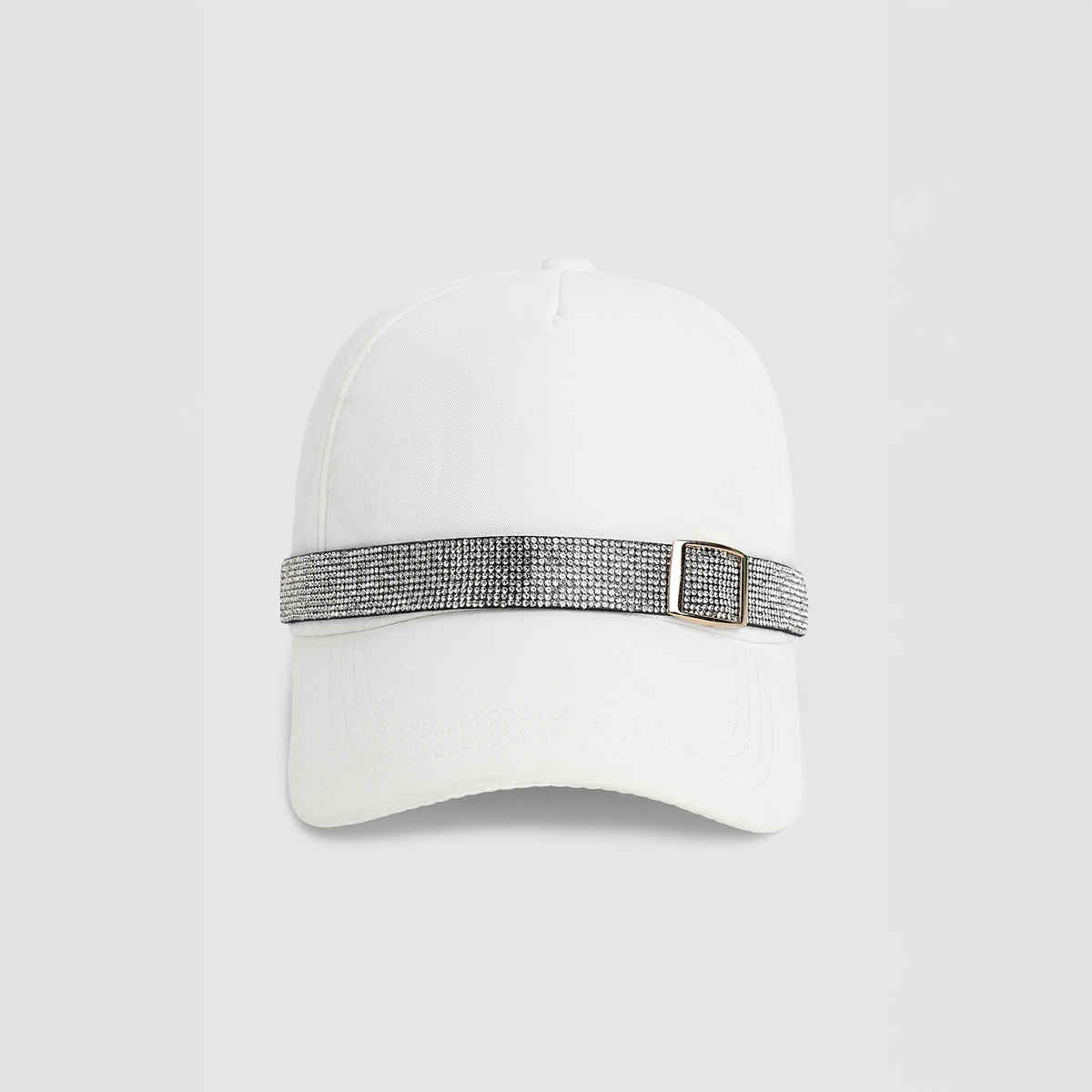 Haute Sauce Women's Embellished Cotton Blend Baseball Cap | White - One Size