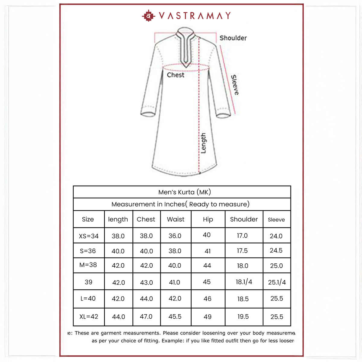 Vastramay Men's Falsa Rayon Kurta | Pink - S
