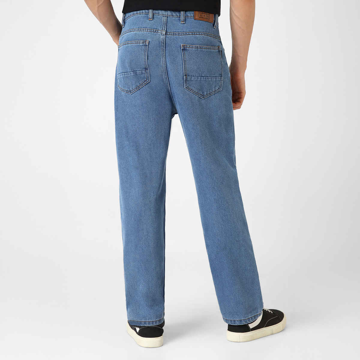 Urbano Fashion Men's Jeans Loose Baggy Fit Washed Non-Stretchable | Light Blue | 34