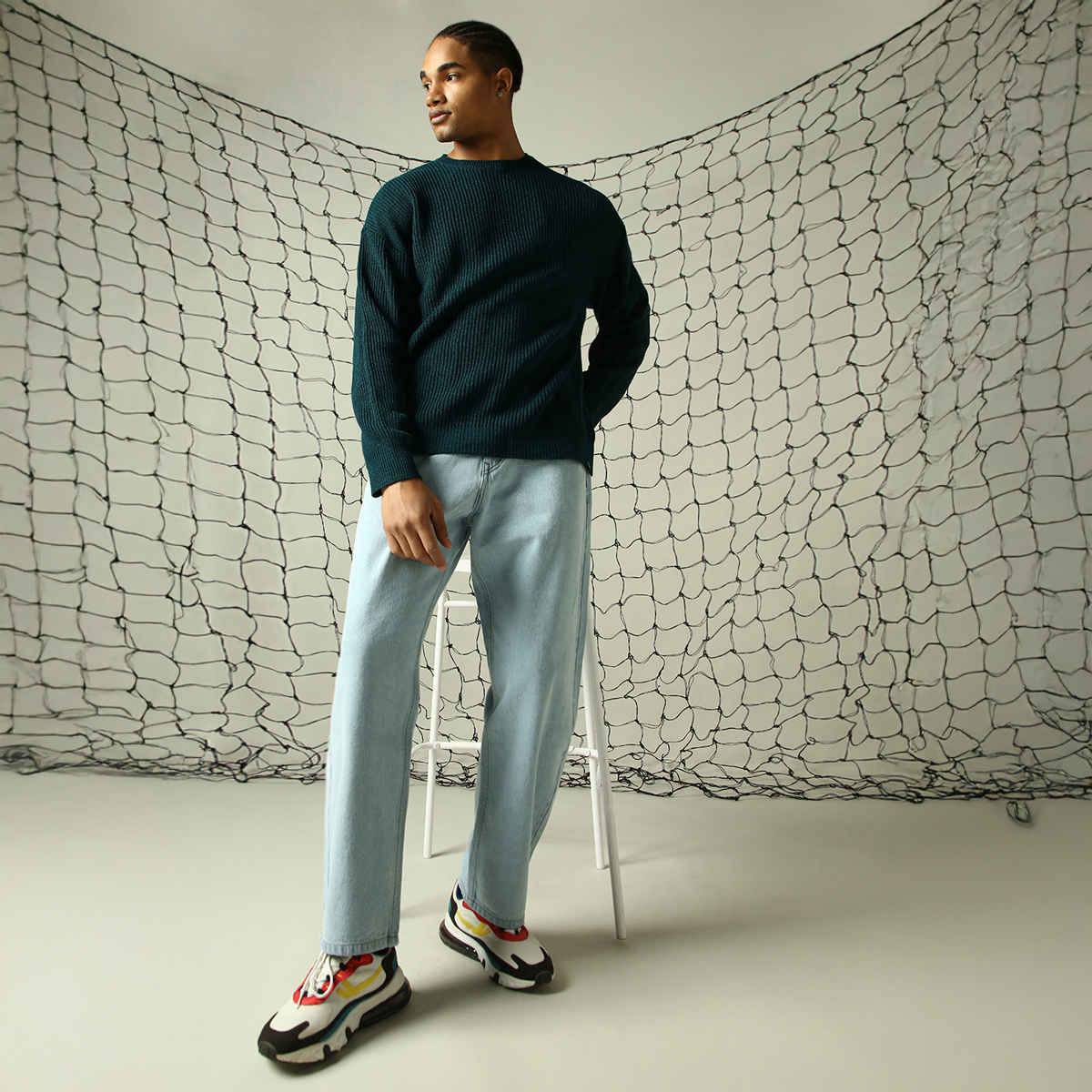 Hubberholme Men's Cable Knit Pullover | Dark Green - L