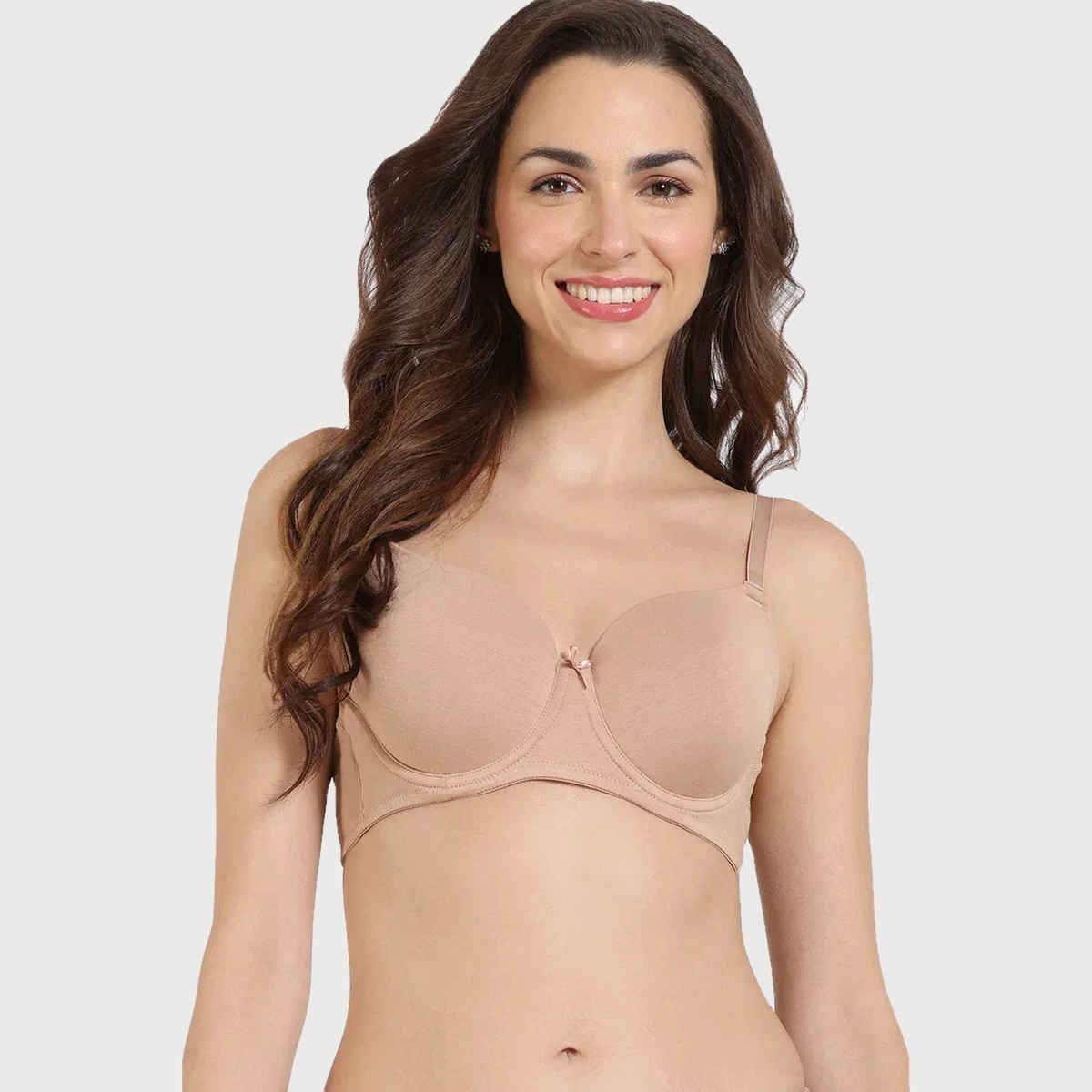 Zivame Women's Padded Wired 3/4Th Coverage T-shirt Bra | Skin - 38D