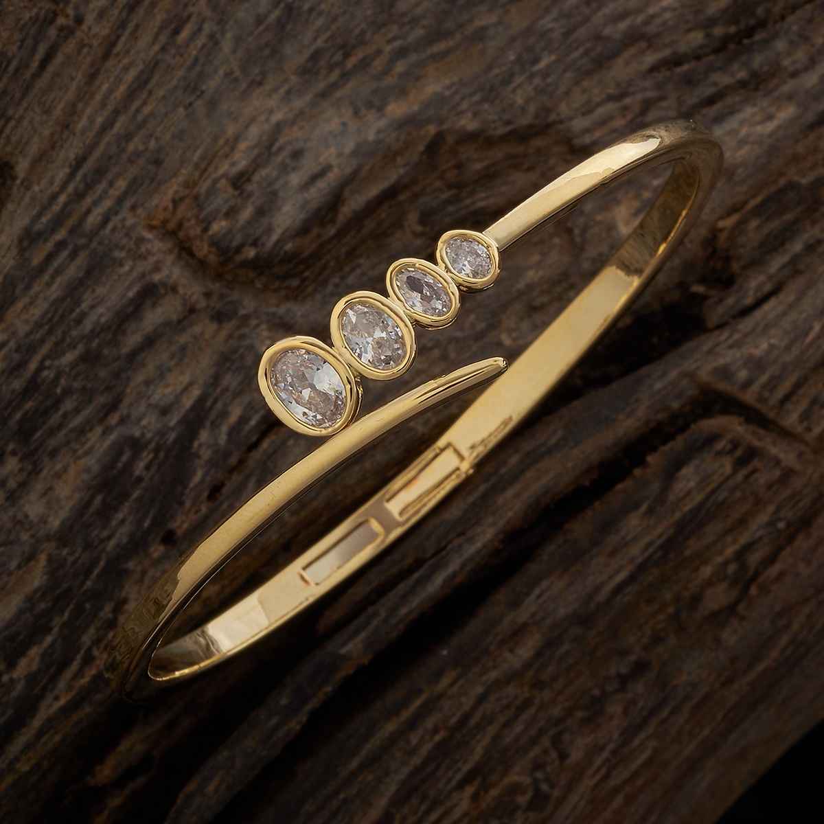 Kushal s Fashion Jewellery White Gold-Plated Party Zircon Kada | 418802