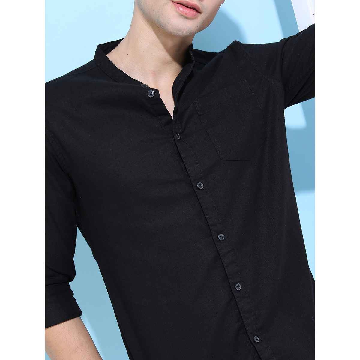 Ketch Men Slim Fit Casual Shirt | Black | L