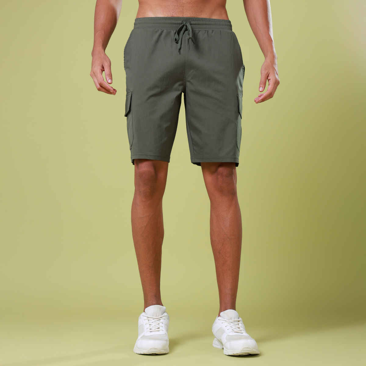 Technosport Men Poly Solid Slim Fit Sports Shorts with TS FLEXI | Beetle | L