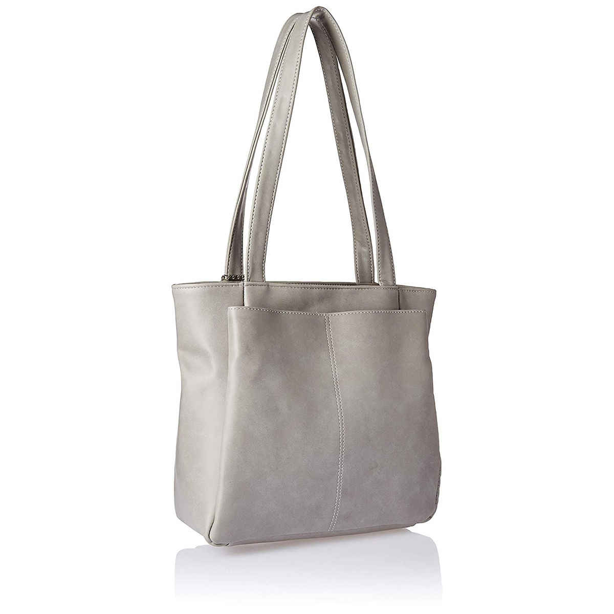 Fostelo Women's Vegan Leather Florence Handbags Shoulder Hobo Bag Ladies Purse | Grey | Large