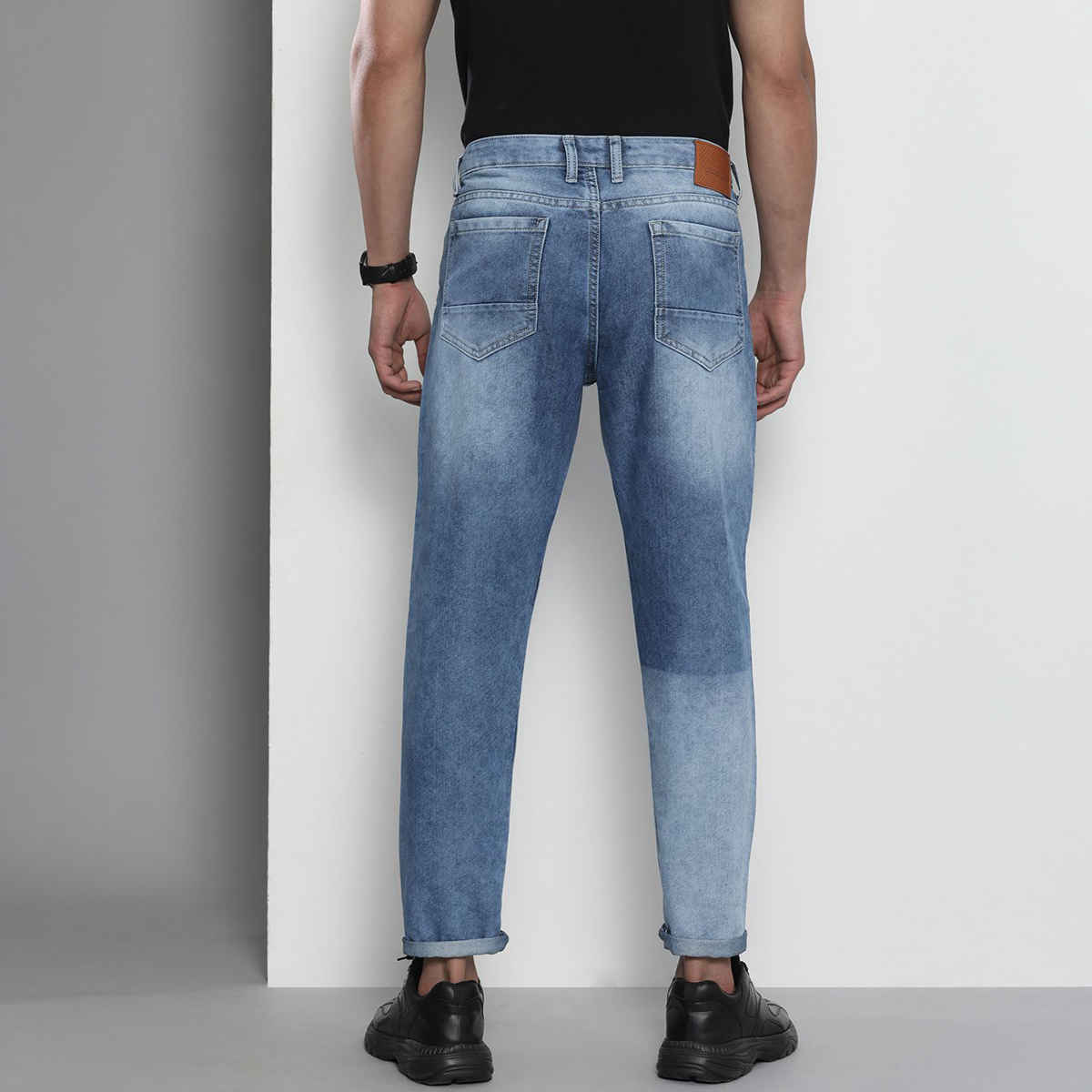 The Indian Garage Co Men's Dad Fit Distress Street Jeans | G-131 | Blue - 30