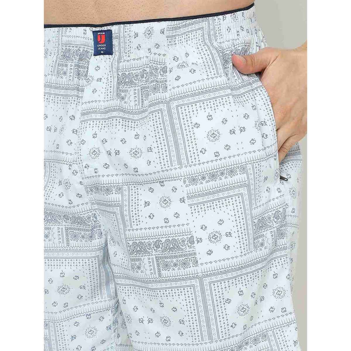 Underjeans by Spykar Men's Cotton Boxer Short | White - XL