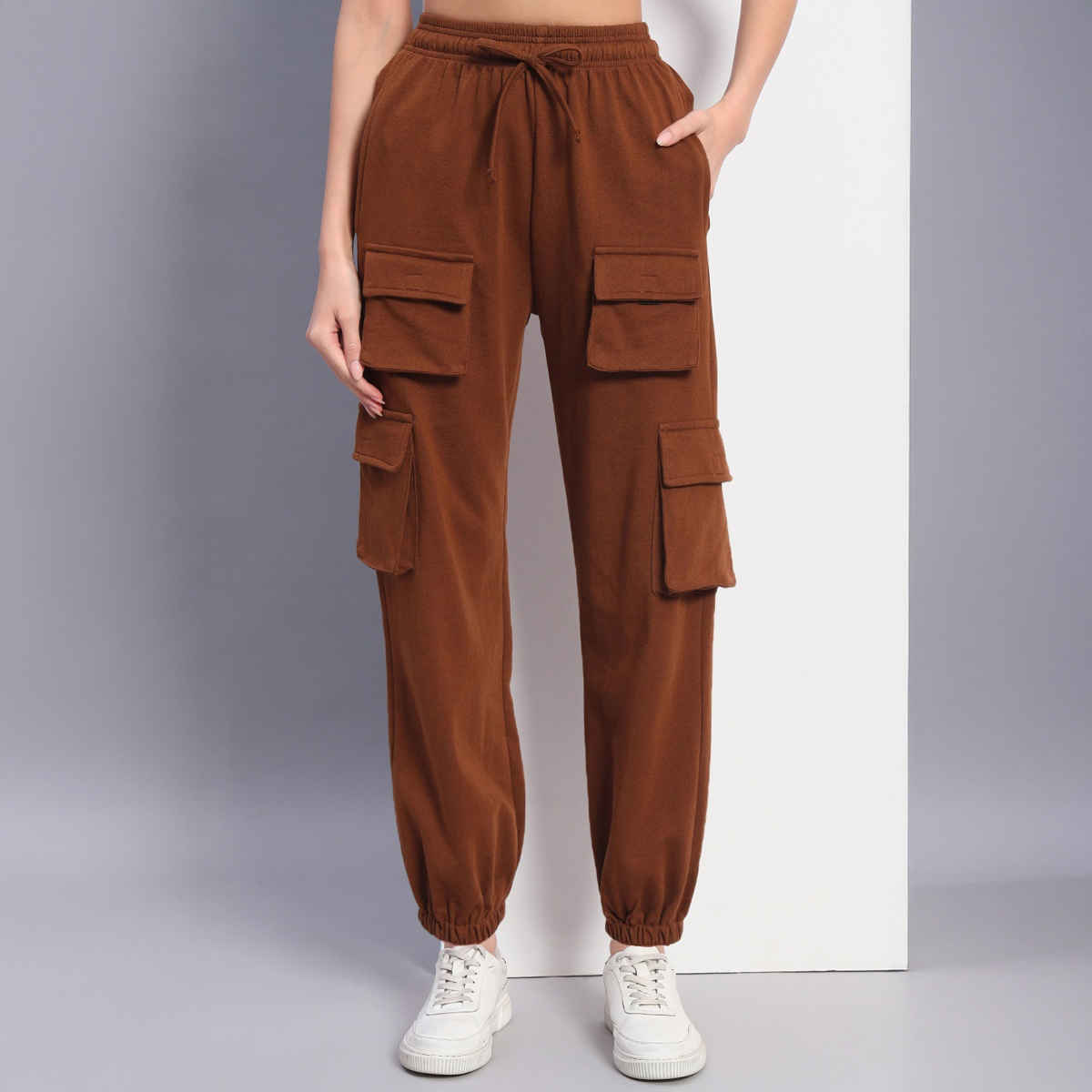 Q-rious Women's SkyTrek Cargo Joggers | LYM-CARGO | Brown - 34