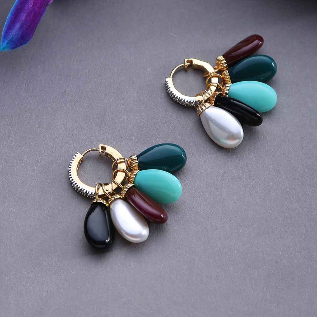 Sohi Sea Gold-Plated Contemporary Studs Earrings